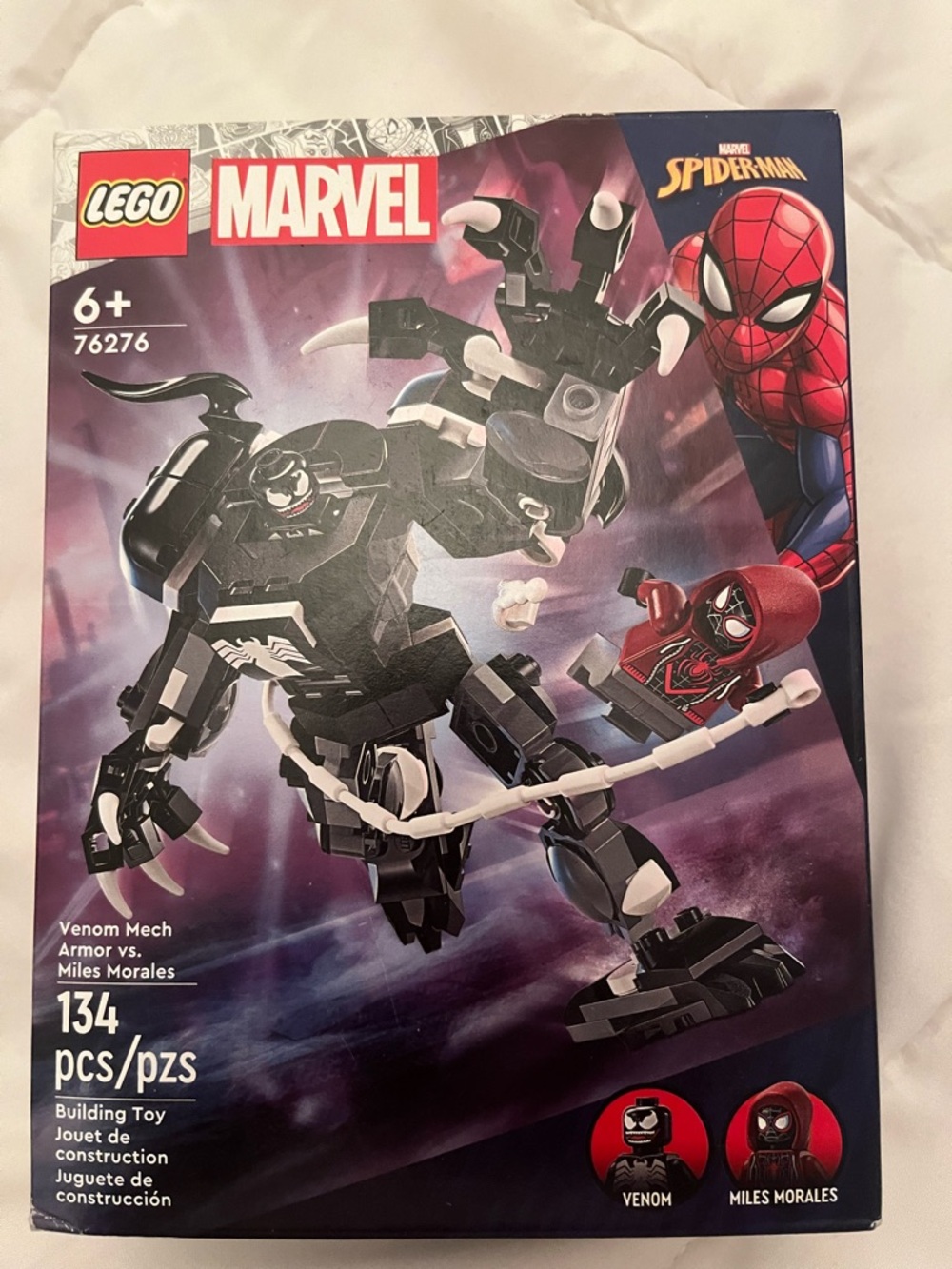 LEGO Marvel Black & White Venom Mech Armor with Miles Morales